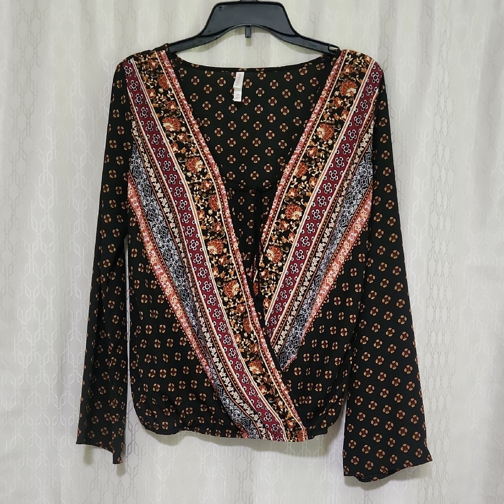 Xhilaration Embellished Wrap Blouse M